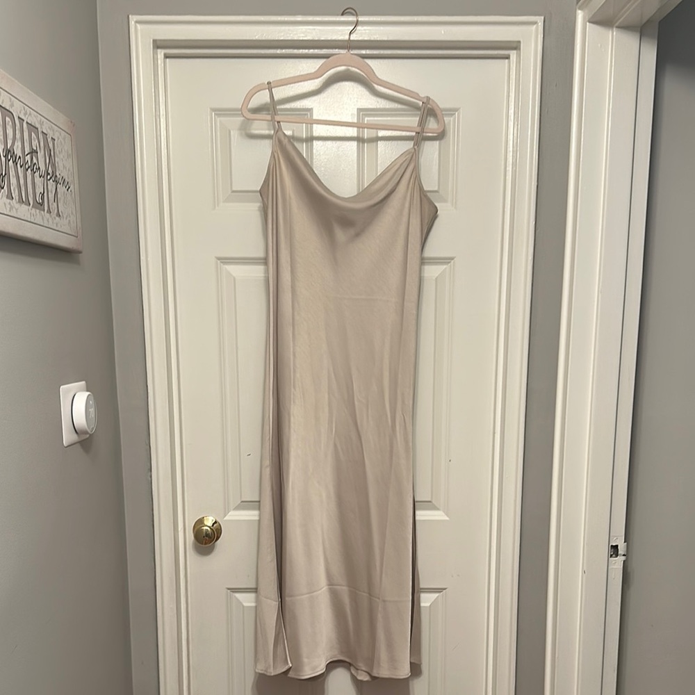 Elegant Beige Slip Dress